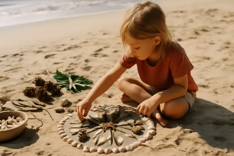 Attività creative in spiaggia per bambini: i materiali naturali che non costano nulla